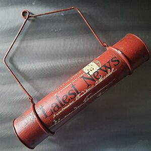 Carte Post Tube Mailbox Metal 10.5" Wall Hanging Christmas Letters To Santa